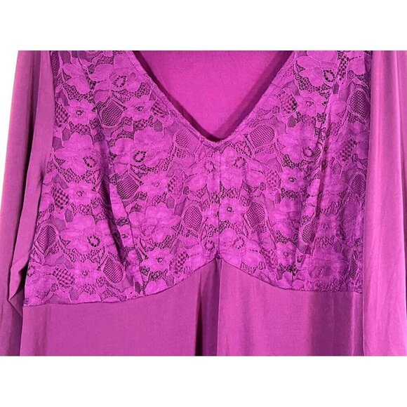 Torrid Floral Babydoll Top 2X Purple Lace Feminine Workwear Boho Western Chic - Picture 5 of 15